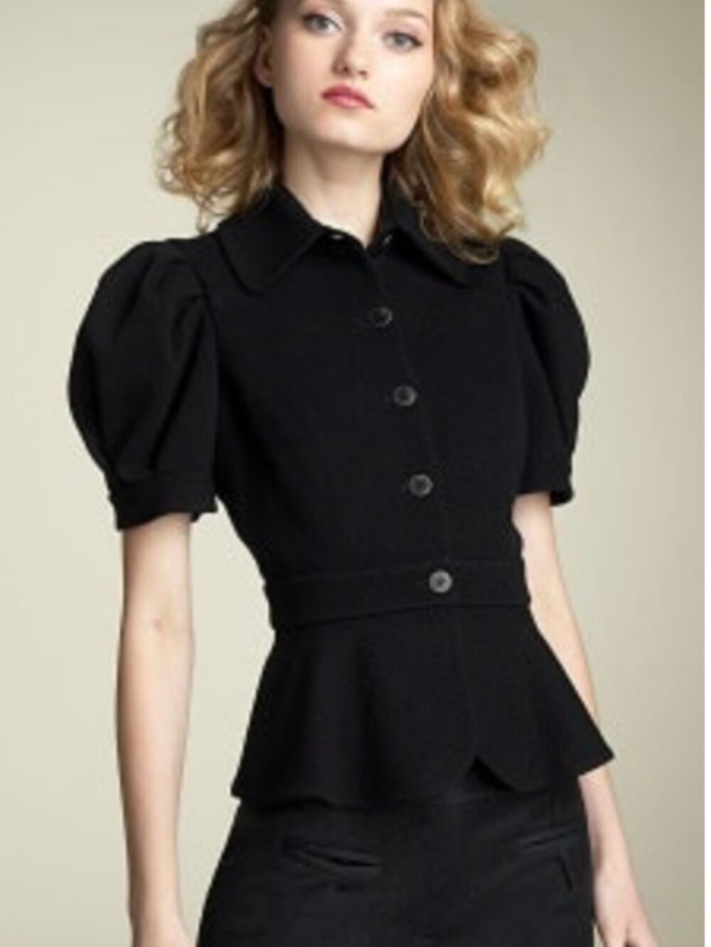 Diane von Furstenberg Puff sleeve Peplum Jacket Aso Blair Waldorf Size 4